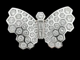 Schmetterling Diamanten 2.9c Brosche 18k WG 3.2x2cm *S1854