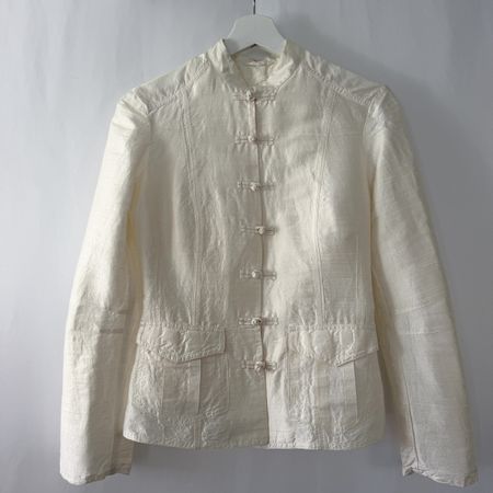 EN SOIE enSoie Zurich white silk blazer