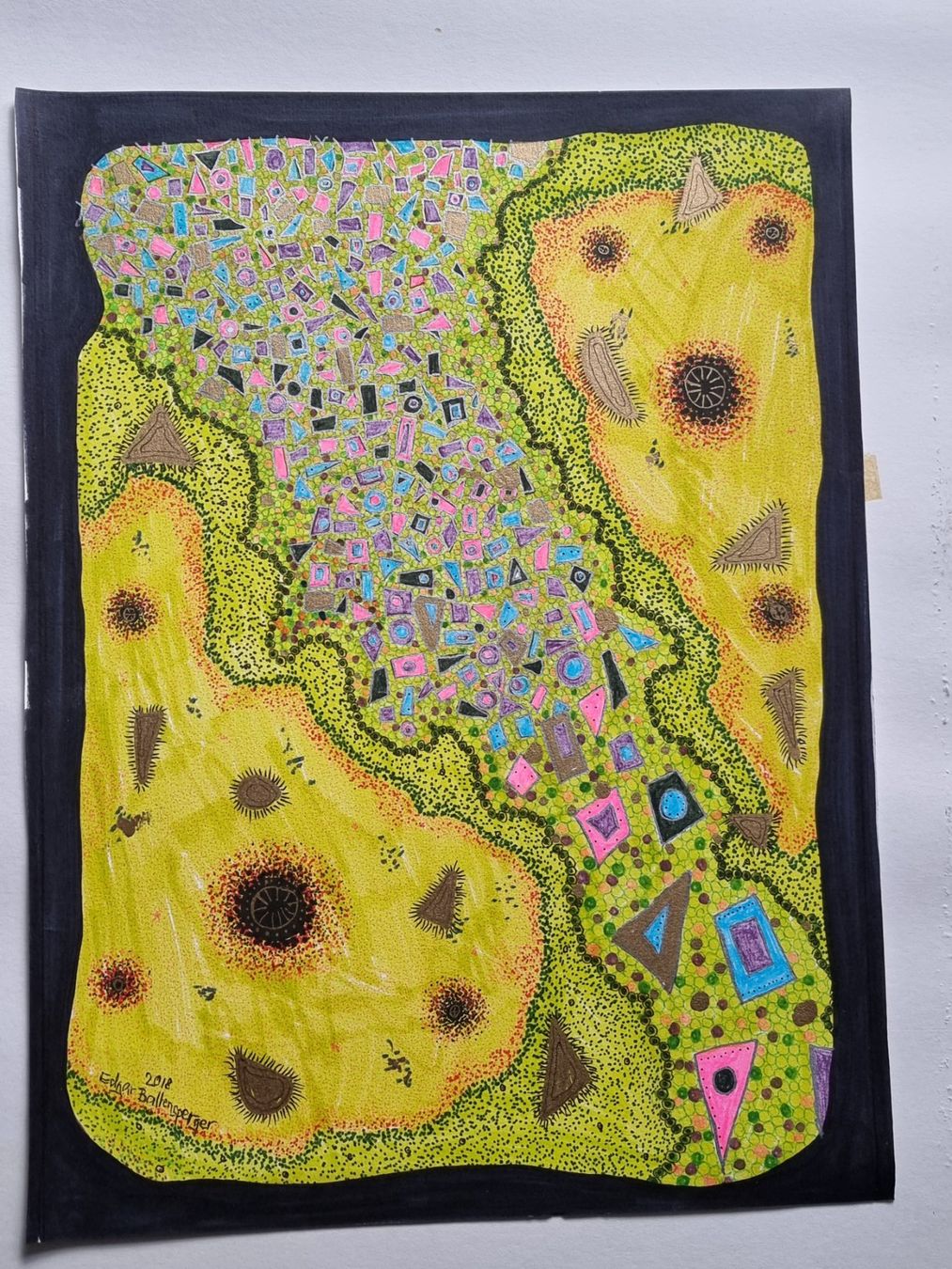 Dipinti: EDGAR BALTENSPERGER  ORIGINAL AUF PAPIER MISCHTECHNIK ACRYL, – Usato da Gersau venduto da grafik-kunst