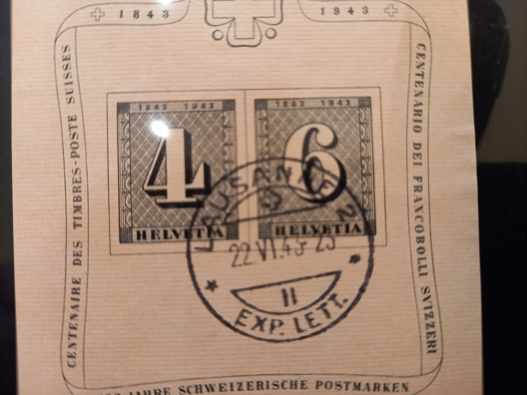 Tutti i francobolli: 2 blocs oblitérés Genève 1943 et centenaire poste CH – Usato da Lausanne venduto da leneko 3
