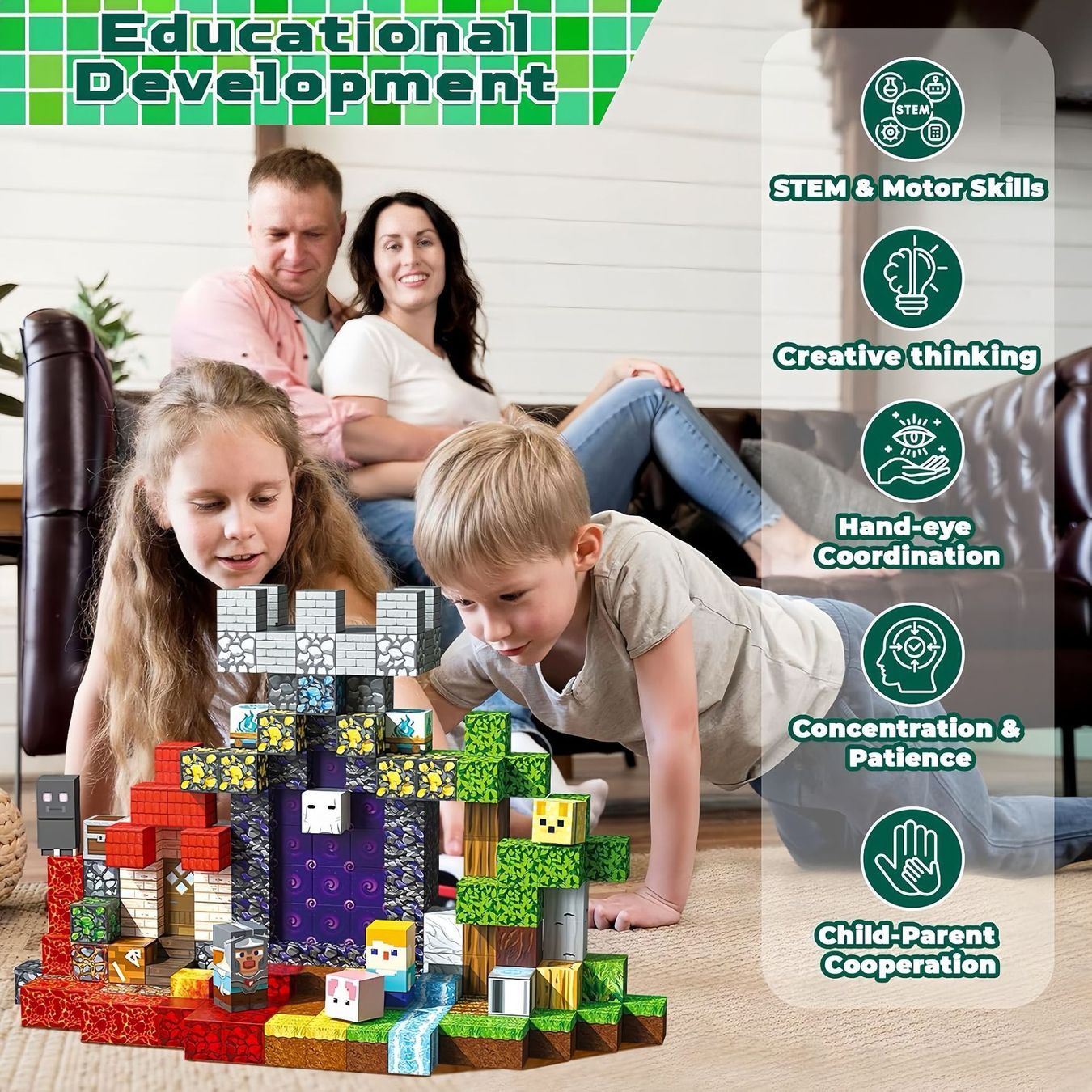 Spiele: Minecraft Magnetic Building Cubes 300 pcs Educational Gift  – Neu (gemäss Beschreibung) aus Glattbrugg von har_jgc7 6