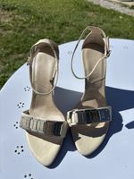Sandales compensées Dior en cuire blanc taille 37,5 