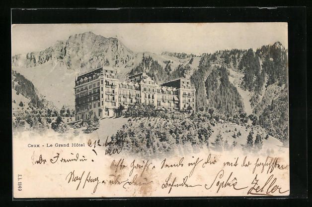 Cartoline postali: AK Caux, Le Grand Hotel, 1900 – Usato da Berlin venduto da bartko-reher