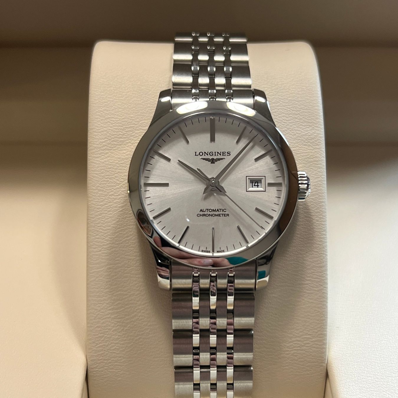 Longines Orologi: Longines Record Auto Chronometer Full Set L2.321.4.72.6 – Usato da Carouge GE venduto da Watchaser