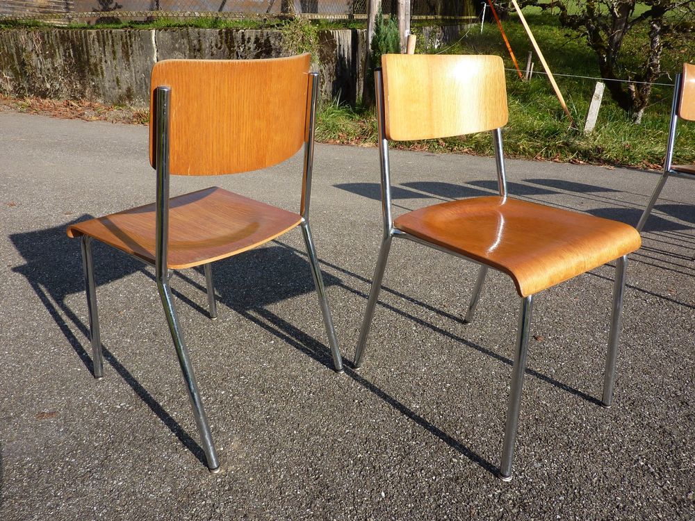 6 Stühle Holzstühle Stapelstühle Seminarstühle stapelbar 2