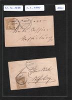 2 Zierbriefchen von 1879 und 1880 mit sitzender Helvetia