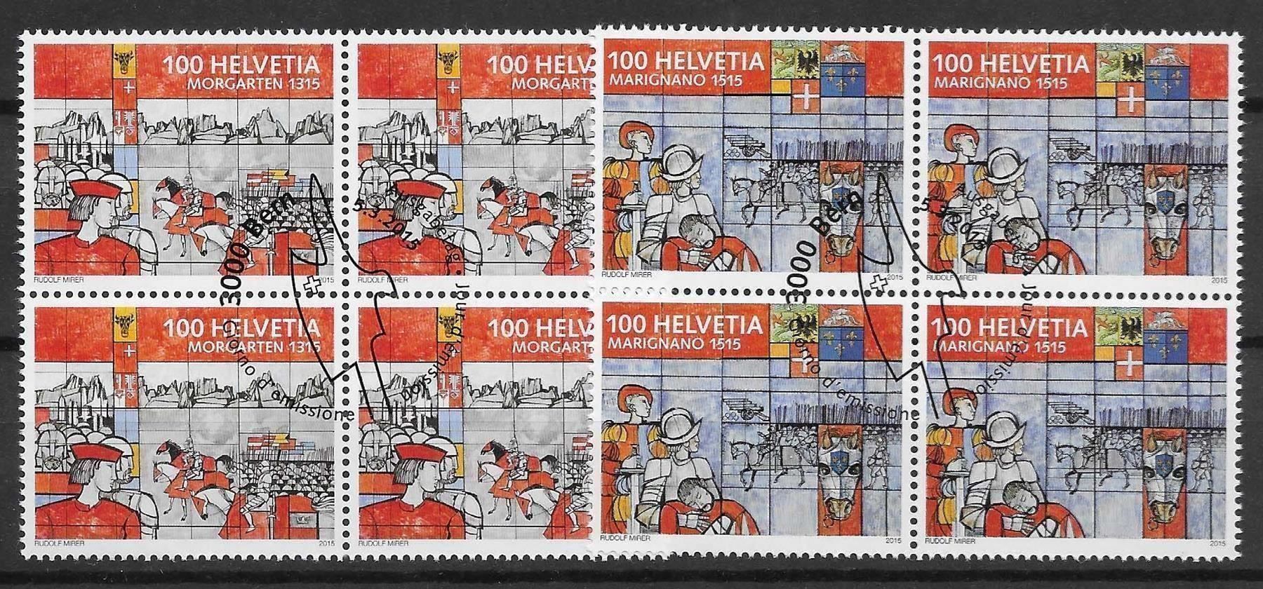 Tutti i francobolli: B1544 - Morgarten, Marignan B4 1er jour – Usato da Trélex venduto da Phil_Albert
