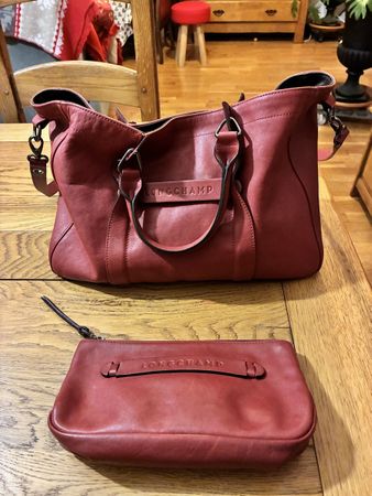 Sac et trousse en cuir Longchamp 3d