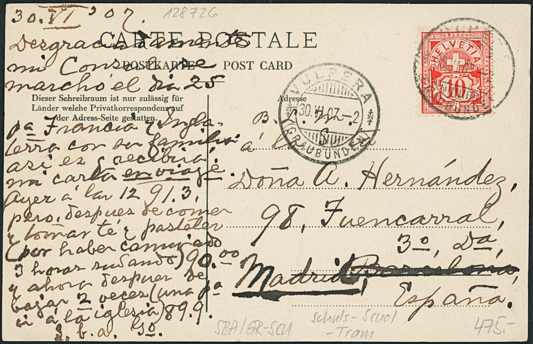 Cartoline postali: GR Schuls - Tarasp - Pferde Tram - Rösslitram – Usato da Schindellegi venduto da leecollect 1