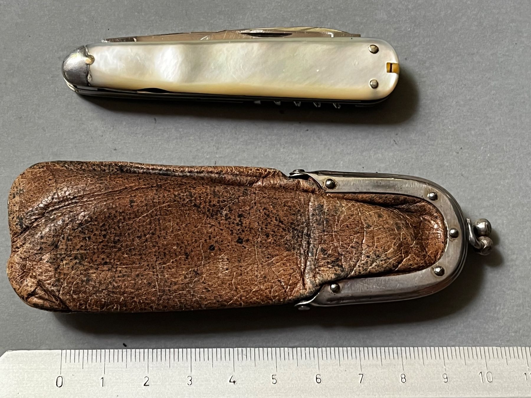Coltelli tascabile: Sackmesser Bühler Langenthal 80 mm Perlmutt, mit Etui - RAR – Usato da Zürich venduto da FV.vintage 5