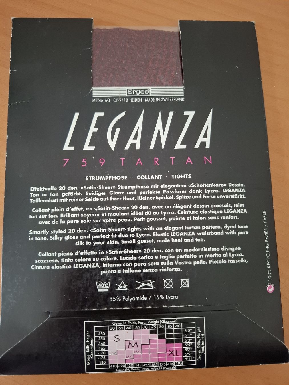 Calze & Collant: leganza Strumpfhose dunkelrot neu – Nuovo e nell'imballaggio originale da Münchenbuchsee venduto da Cori1968 1