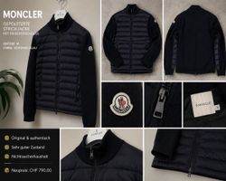 Moncler Strickjacke gepolstert Grösse M schwarz/blau guter Z
