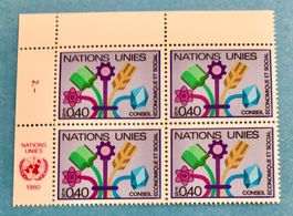 4 er Block Nations Unies ungestempelt  Siehe Original Fotos 
