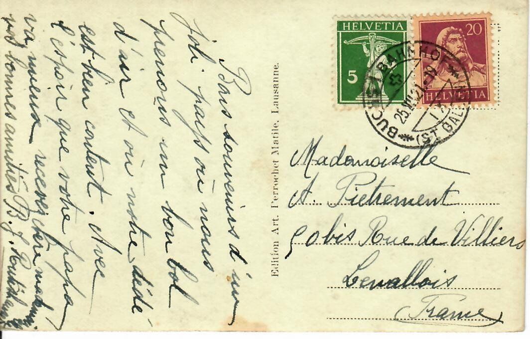 Cartoline postali: Buchs SG  1921 – Usato da Hochdorf venduto da Ziegel-16 1