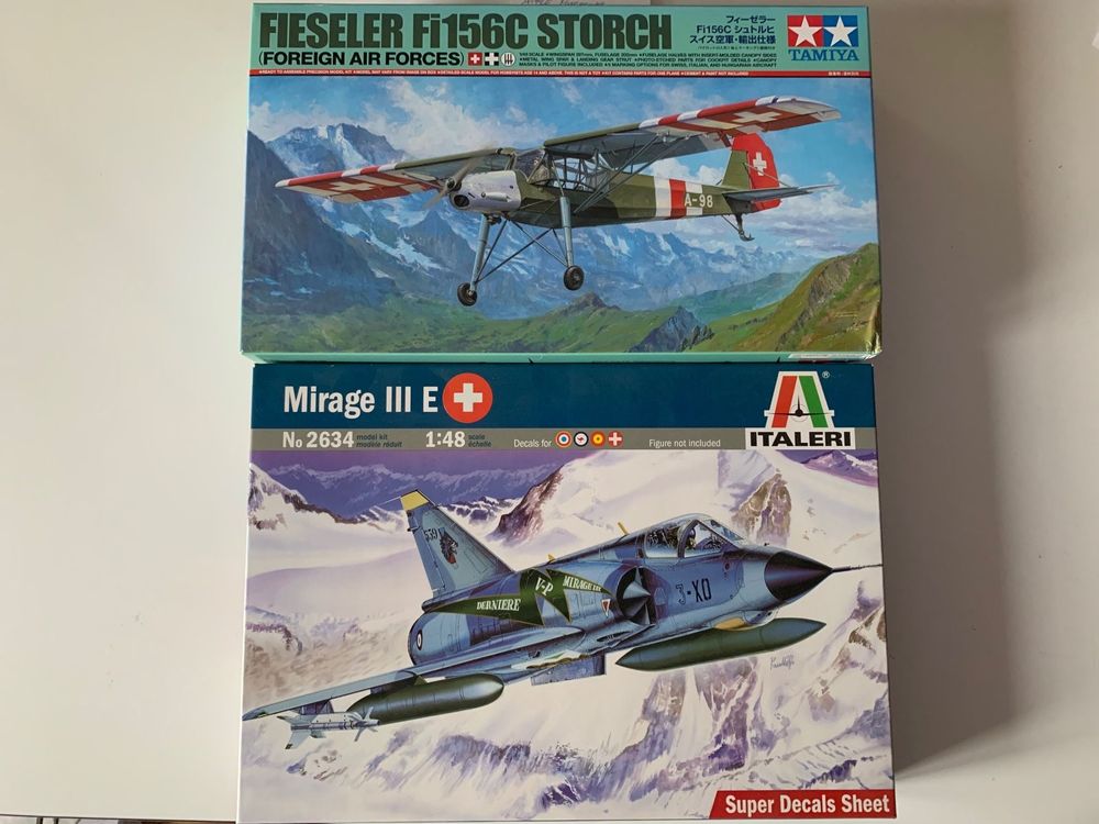 Flugzeug-Bausätze 1:48: Schweizer Fi Storch, CH Mirage IIIE (Neu und ...