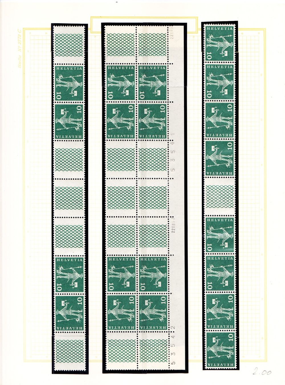 Tutti i francobolli: Briefmarken Schweiz: Kehrdrucke Dauermarken postfrisch – Nuovo (secondo la descrizione) da Rubigen venduto da OPERNFREUND 3