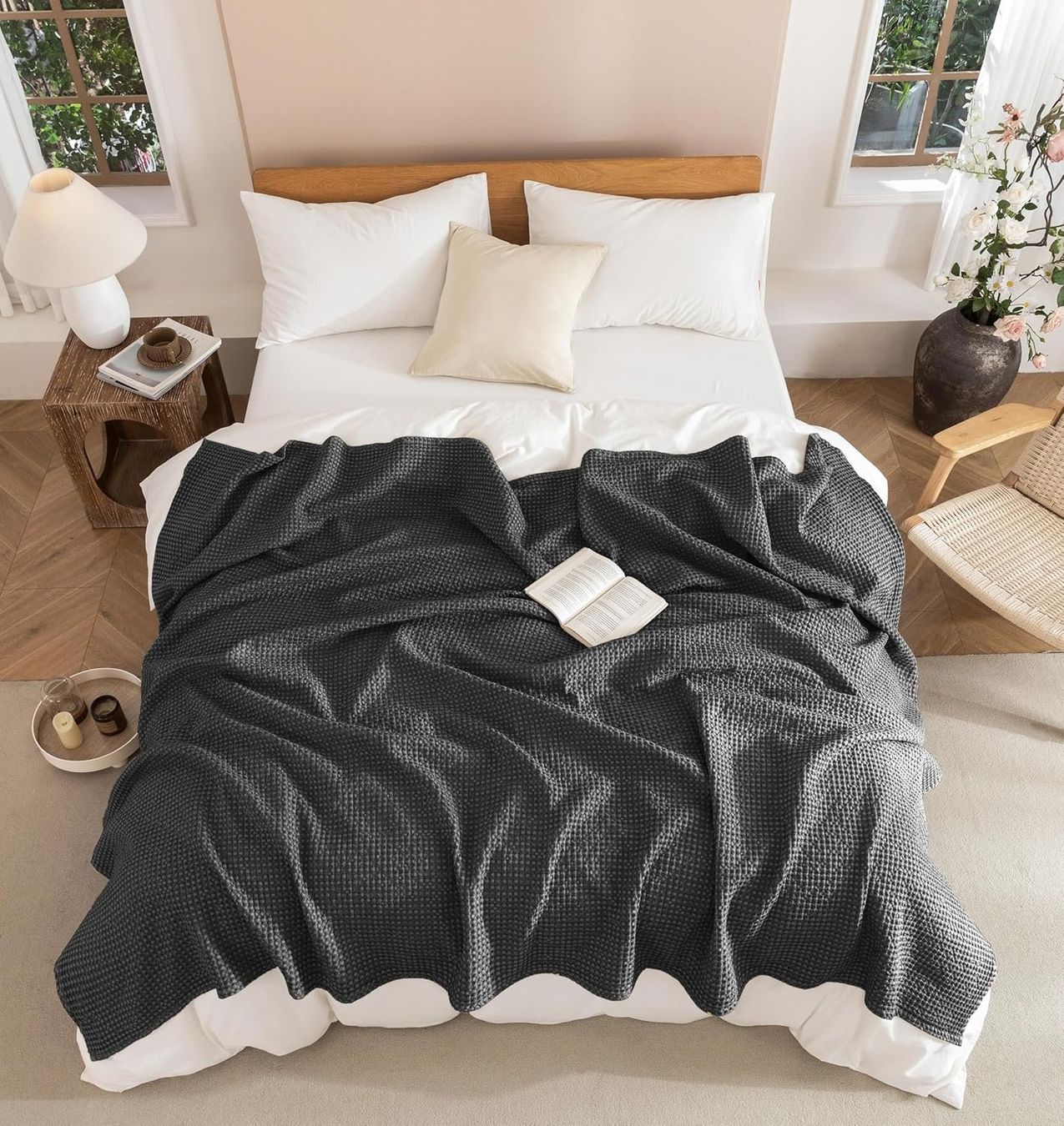 Coperte: Baumwoll Tagesdecke 150x200 Waffeloptik Grau – Nuovo e nell'imballaggio originale da Suhr venduto da SchnapperCH 7