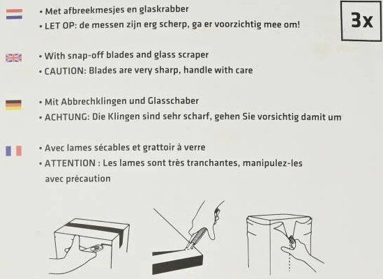 Tutti gli attrezzi: Hobbymesser-Set 3teilig  2 Cutter + 1 Glas-Schaber – Nuovo e nell'imballaggio originale da St. Gallen venduto da schnaeppchen-preise 3