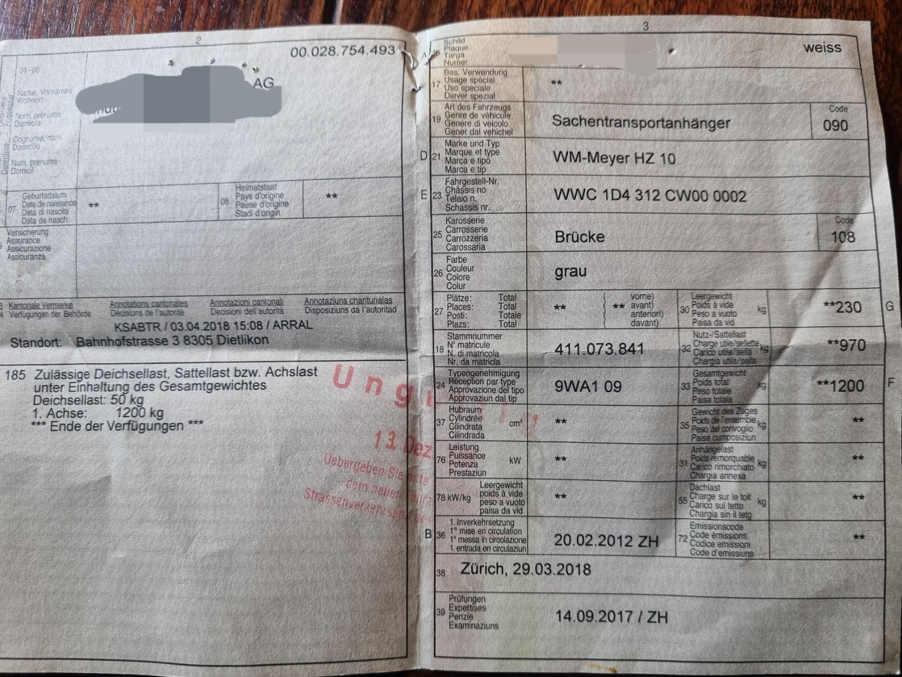 Wm Meyer Rimorchi: WM Meyer Anhänger – Usato da Oberhof venduto da ben_xr2d 3
