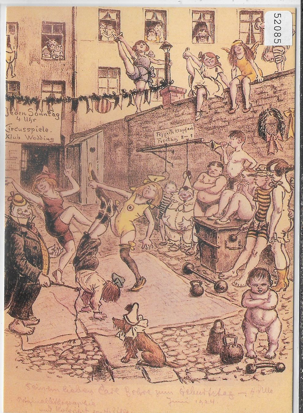 Cartoline postali: Humor - Heinrich Zille - Circusspiele – Usato da Ettingen venduto da Kartenplanet
