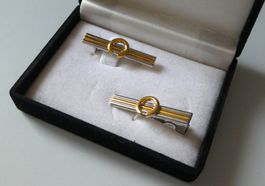 Krawattennadel und Anstecknadel Brosche silbern golden
