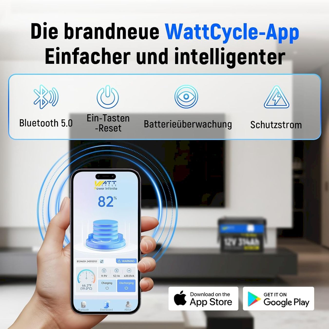 Batterie: WattCycle LiFePO4 Batterie 12V 314Ah BMS – Nuovo e nell'imballaggio originale da Bottighofen venduto da zaap 4