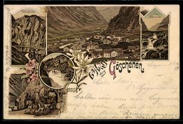 Litho Göschenen, Ortsansicht und Schluc