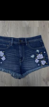 Hollister Denim Shorts with Floral Detail🌸