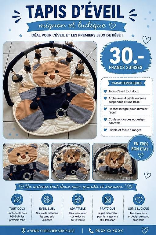 Tapis de jeu: Tapis d'éveil  – D'occasion à Sion par Nayah2
