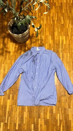 Chemise H&M rayée bleue – style oversized / loose fit tendan