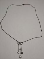 Vintage Silber Collier Perlmutt-Anhängern im Art Déco #A8