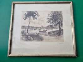 Zürich Original Radierung Meier Signiert