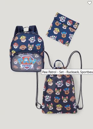 NEU Paw Patrol Set: Rucksack, Turnbeutel & Lunchbag