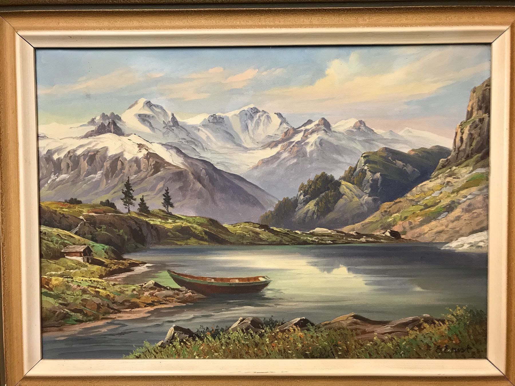 Dipinti: E. ERNST Sig. Gemälde Öl a. Lwd. 84x65cm – Usato da Zürich venduto da Artnuvo 1