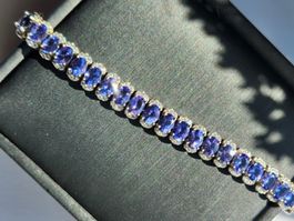 Exklusives Silber-Armband mit echten Tansaniten