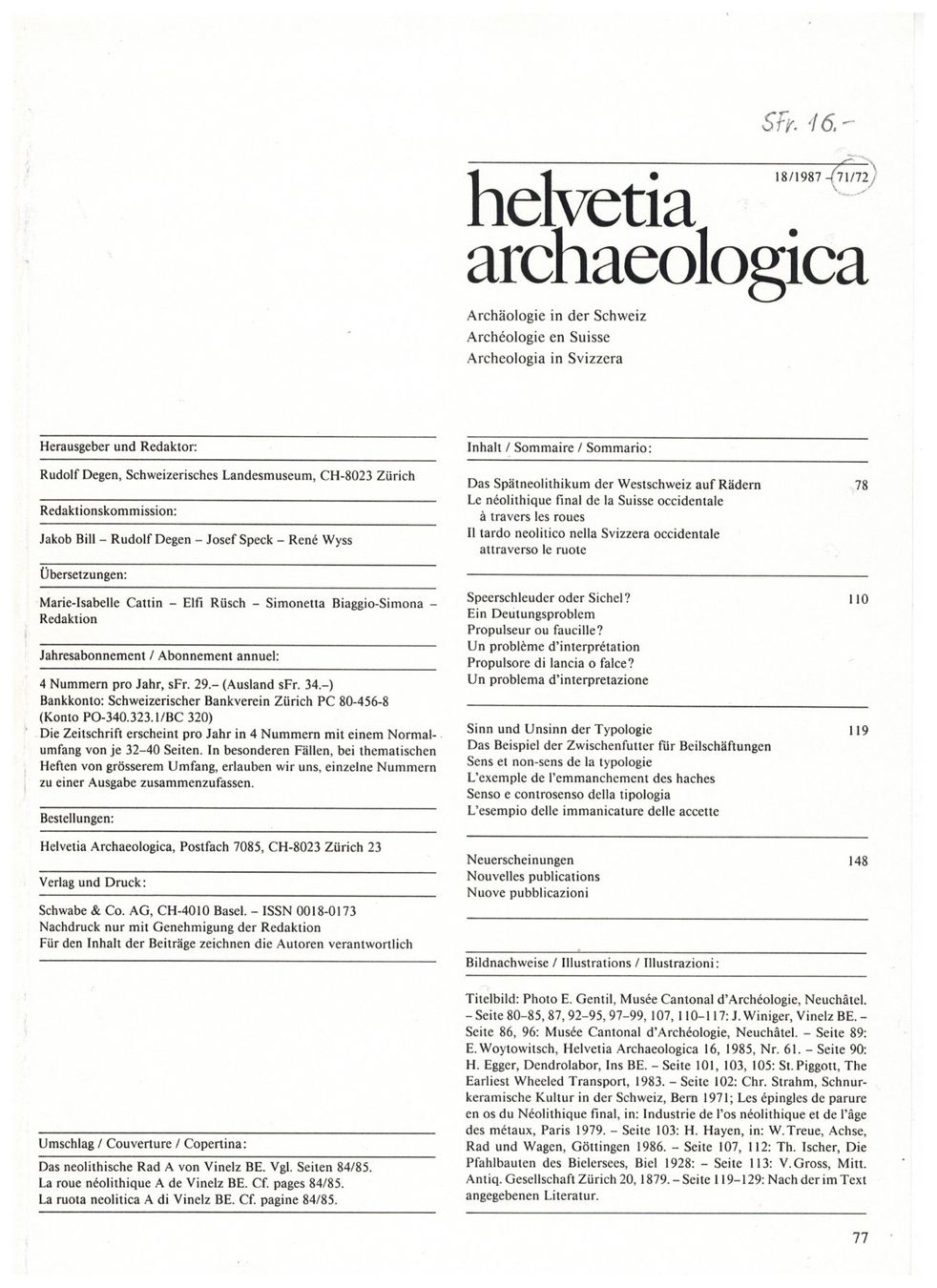 Libri: Archäologie: Neolithische Räder – Nuovo (secondo la descrizione) da Biel-Benken BL venduto da rud_yc8p 1