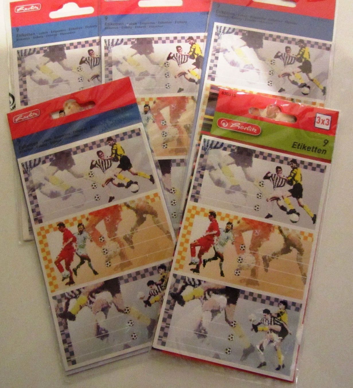 Aufkleber: 5 Pk. à 9 Etiketten Fussball – Neu (gemäss Beschreibung) aus Egliswil von chroetli22