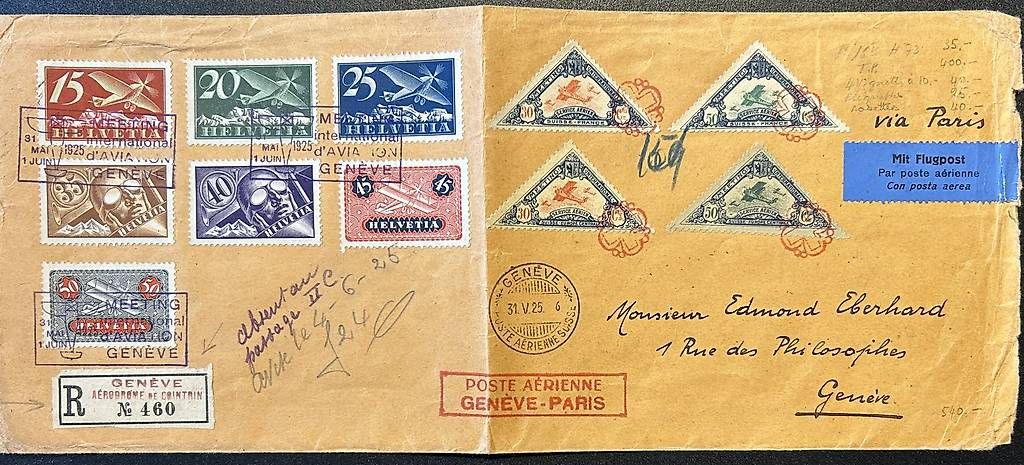 Alle Briefmarken: Lettre Genève-Paris 1925 – Gebraucht aus Ecublens von achille1954