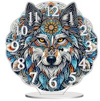 Diamond Painting Leuchtende Uhr Wolf-16-V-Uhr526