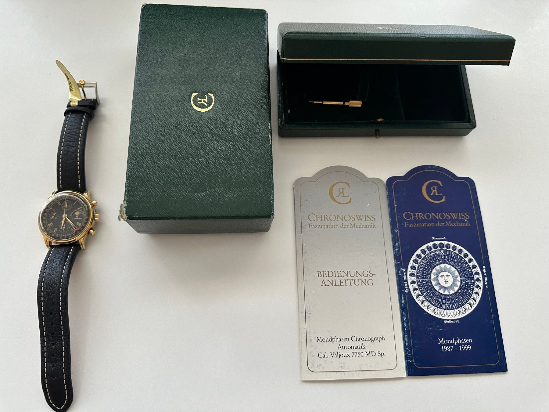 Chronoswiss Orologi: Chronoswiss Lunar Automatic Mondphase 7750 – Usato da Rudolfstetten venduto da Samurai152