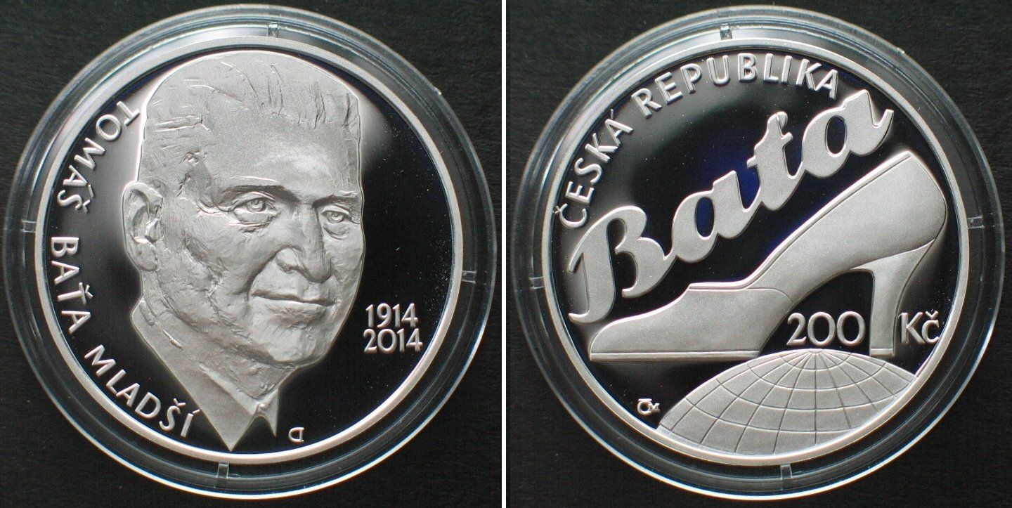 Tutti le monete: TSCHECHISCHE REPUBLIK 200 Korun 2014, Tomas Bata, Silber PP – Usato da Riehen venduto da sesambestcoins2004
