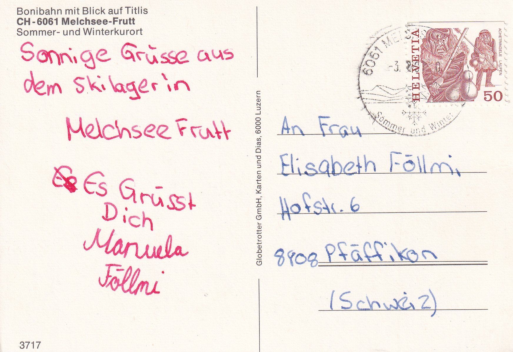 Cartoline postali: Melchsee-Frutt - Bonibahn /ay – Usato da Hombrechtikon venduto da Rudolf07 1