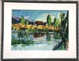 Giani Castiglioni (1917-2005) - Aquarell + Kreide auf Papier