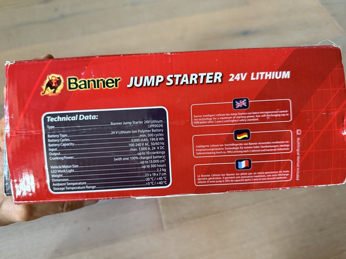 Banner Batterie: Booster de démarrage Banner 24V Lithium – Nuovo e nell'imballaggio originale da Donneloye venduto da Edelweiss_jeep 2