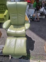 Stressless mit Hocker hellgrün Leder  Zustand sehr gut.