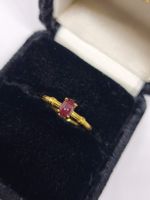 Goldring echt Rubin 925 Silber , Gr. verstellbar Schmuck