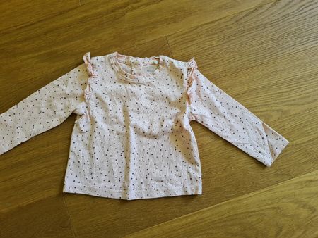 Langarmshirt Manor rosa gepunktet Grösse 74 