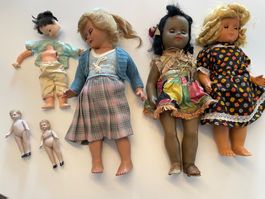 Lot: 6 antike Puppen, div. Grössen und Alter. . En block