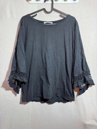 Schwarze Bluse von Dorothee Schumacher 100% Baumwolle Gr M/L