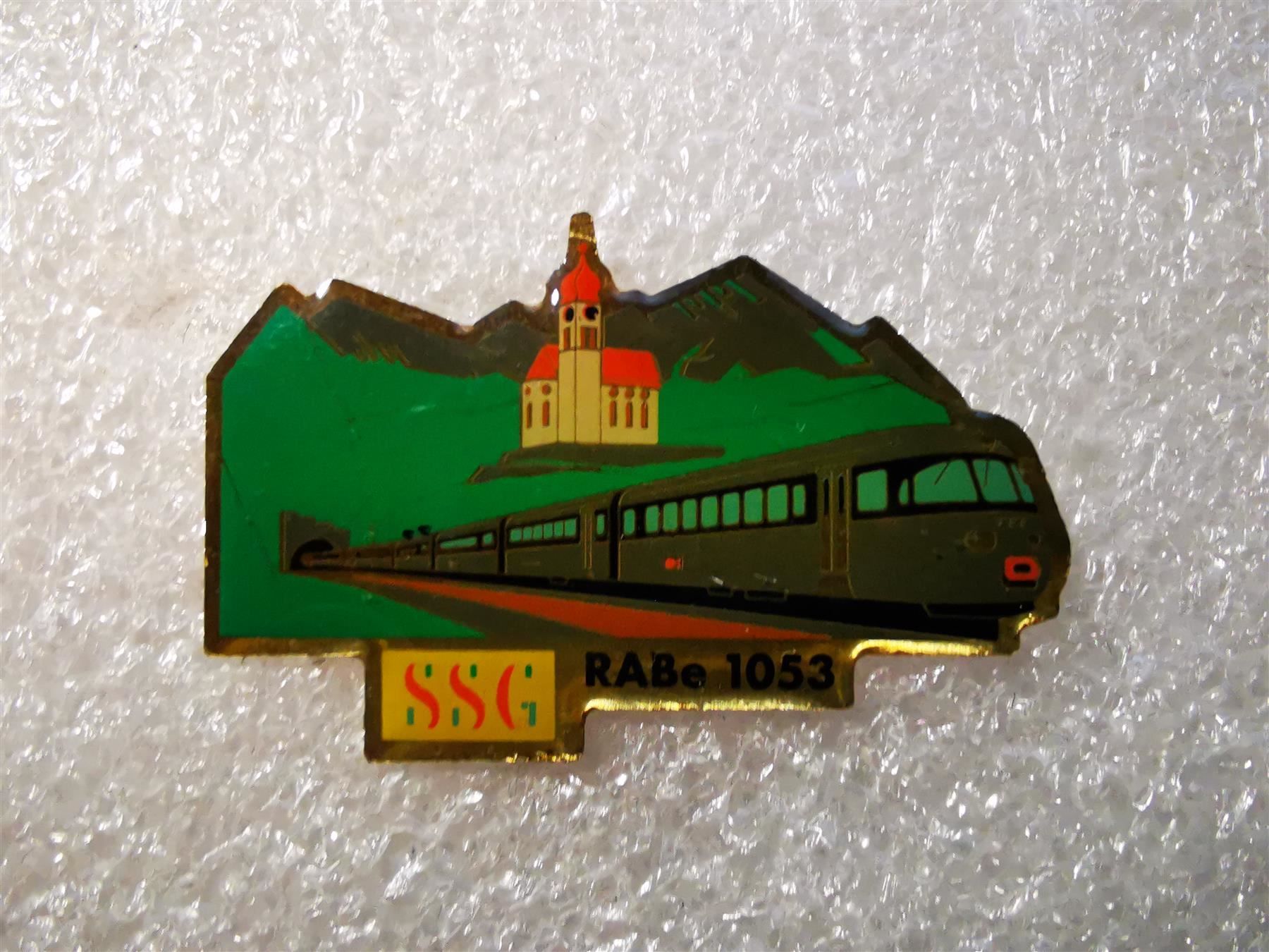 Plaketten & Abzeichen: Ansteckpin 87: Eisenbahn SSG RABe 1053 – Gebraucht aus Oppligen von Pin-Fall-Shop